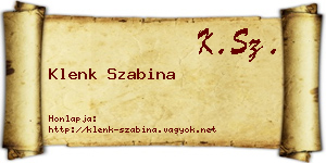 Klenk Szabina névjegykártya