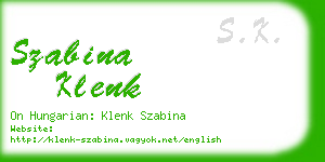 szabina klenk business card